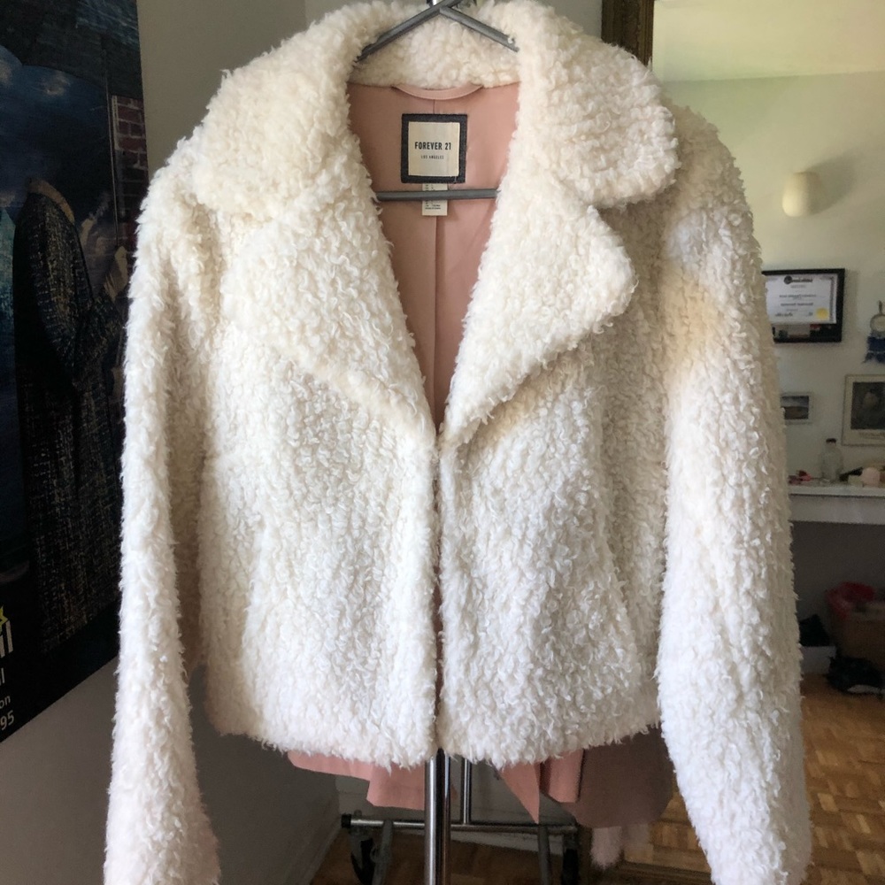 Cream teddy coat size L
